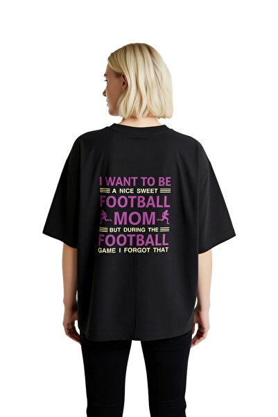 PayBuy تي شيرت نسائي كبير الحجم مطبوع عليه Mother of Football بأكمام قصيرة 10...