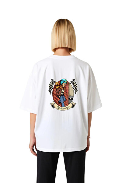 PayBuy Cafe Racer Girl Printed Women's Oversize T-Shirt