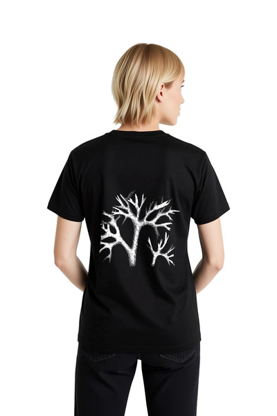 PayBuy Women's Coral Branch Line Art Printed T-Shirt 100% Cotton Relaxed Fit ...