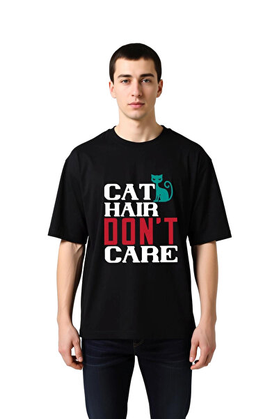 PayBuy Men's Oversize Printed T-Shirt Cat Lover Humorous Design 100% Cotton R...