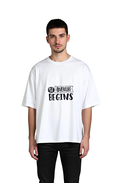 PayBuy Men's Oversize T-Shirt 100% Cotton Printed Motivational Theme Round Ne...