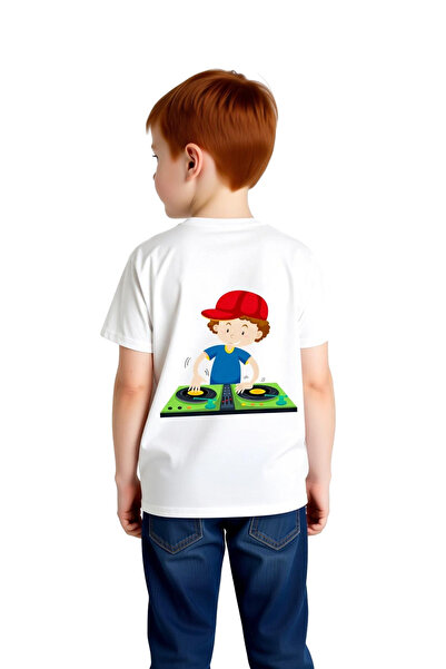 PayBuy Children's Dj Themed Music Printed T-Shirt Relaxed Fit Short Sleeve Ro...