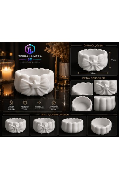 TERRA LUMERA 3D Bowknot Decorative Makeup Organizer – Desktop Organizer Storage Box (10X7 cm)