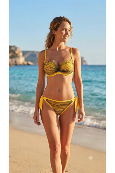 Generic Brand Costum de baie R20-17 Galben