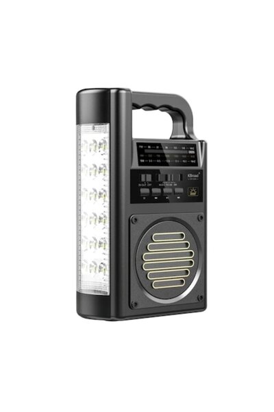 KBROAD Radio portabil multifuncțional KTF-2063, FM/AM/SW, lanternă LED, playe...
