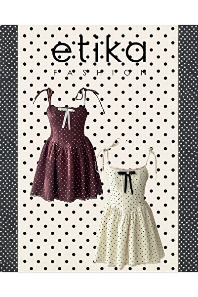 Moda Days Women's Ecru Mini Dress Polka Dot Atlas Textured Lace-Up Straps Bow...