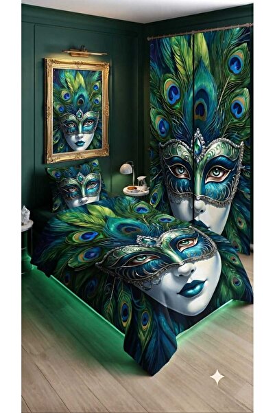 Elmas Dizayn 280*240 Cm. Special Design Single Bedding Set with Background Cu...