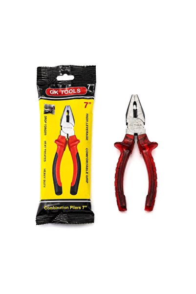 GK TOOLS Pense 180MM 7'' Saplı Şeffaf Kırmızı