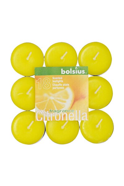 Bolsius Set 3 x 18 Lumanari Pastila Citronella, Anti Tantari