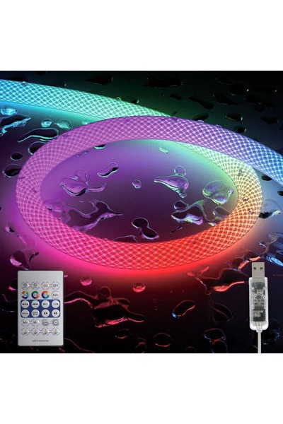 OEM Bandă LED neon RGBIC USB de 3m cu telecomandă și sincronizare muzicală