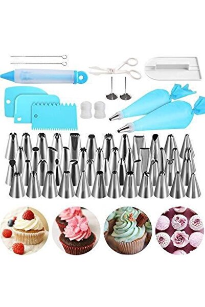 STARSTAR Piping nozzle set of 62 pieces, stainless steel, including piping ba...