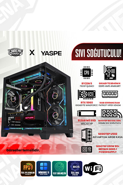 Gamers Arena YASPE RTX5060 AMD RYZEN 5 7500F 16 GB DDR5 RAM 512 GB M2 SSD 650...