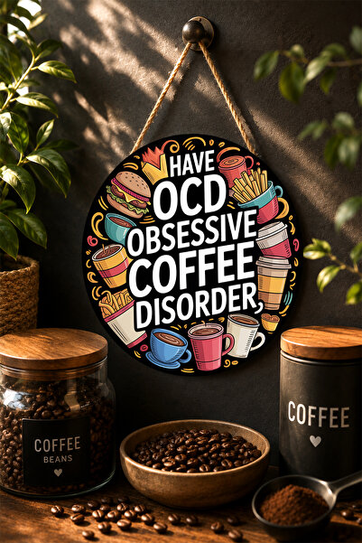 Mayeka OCD (Obsessive Coffee Disorder) Masă rotundă din MDF pentru alimente ș...