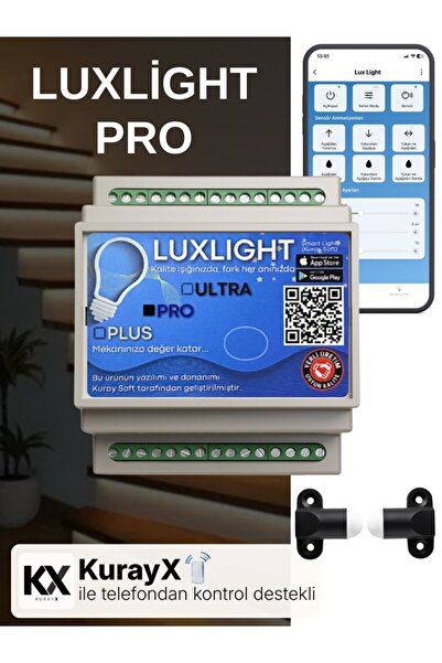 Kuraysoft Luxlight Sensörlü Merdiven Aydınlatma Sistemi Akıllı Basamak Led Bl...
