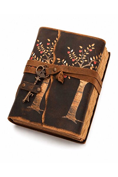craftmystic Jurnal Vintage cu Arborele Vietii, inchidere cu cheie si hartie d...