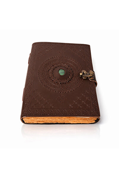 craftmystic Jurnal vintage „Sigiliul Timpului” din piele naturala cu hartie d...