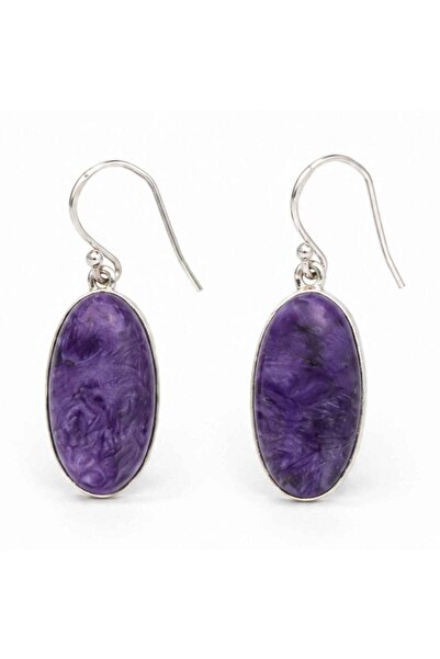 craftmystic Cercei Argint 925 cu Charoite Oval - Eleganta, Intuitie si Mister