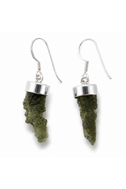 craftmystic Cercei Argint 925 cu Moldavit Brut - Energie, Echilibru si Transf...