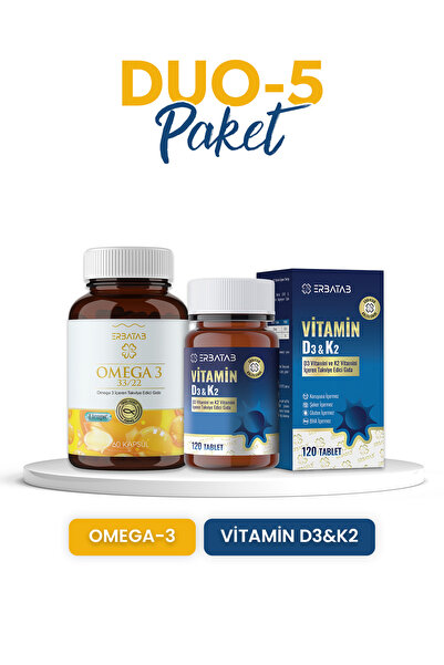Erbatab Duo Paketi 5 Omega-D3k2 Tablet