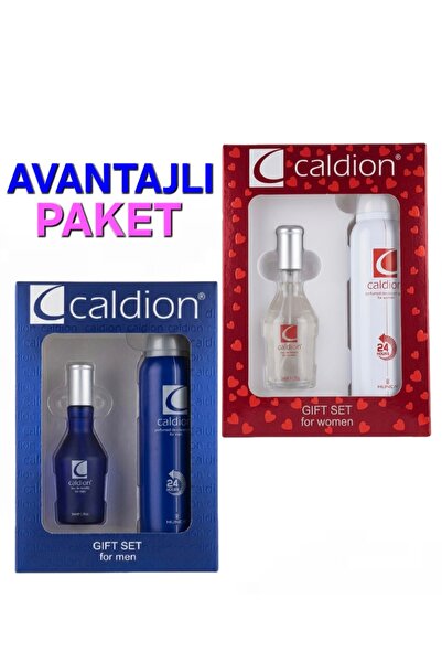 2 ADET 50ml CALDİON PARFÜM & 2 ADET 150ml CALDİON DEODORANT SETİ(KADIN-ERKEK PAKETİ)