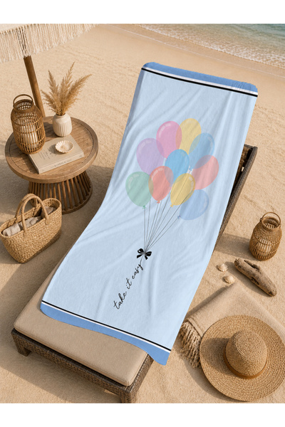 Evmila Watercolor Floral Rainbow Pastel Patterned 70X150 Beach Towel - Digita...