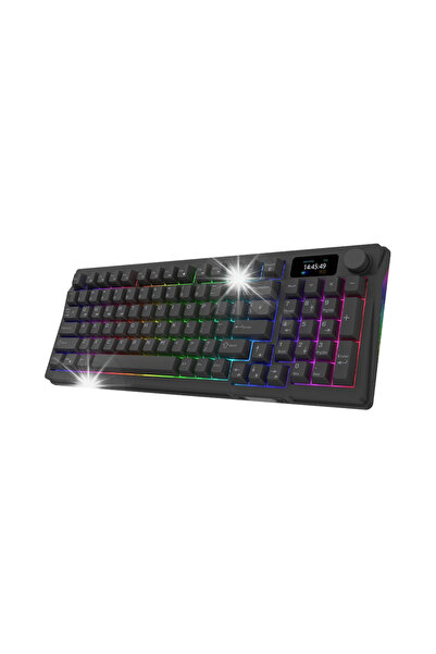 AQIRYS Tastatură mecanică 96%/95 taste Mod dual: Wireless și Bluetooth + Cu f...