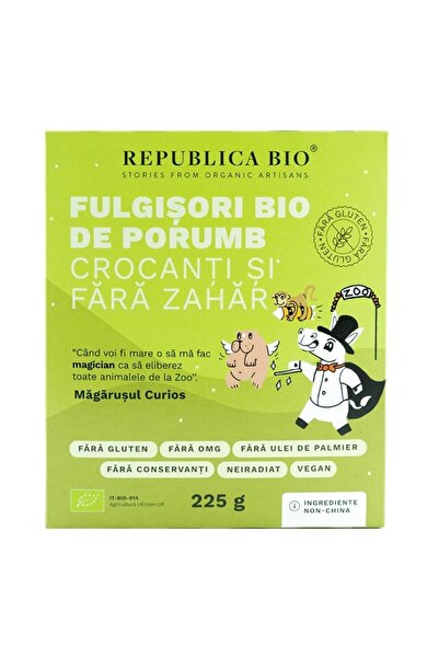 Republica BIO Fulgi de porumb crocanți și fără zahăr, bio, fără gluten, 225g