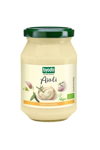 Byodo Aioli vegan cu usturoi, fără gluten, bio, 250ml