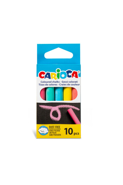 carioca Standard Colored Chalk 10 Pcs/Set, Multicolor