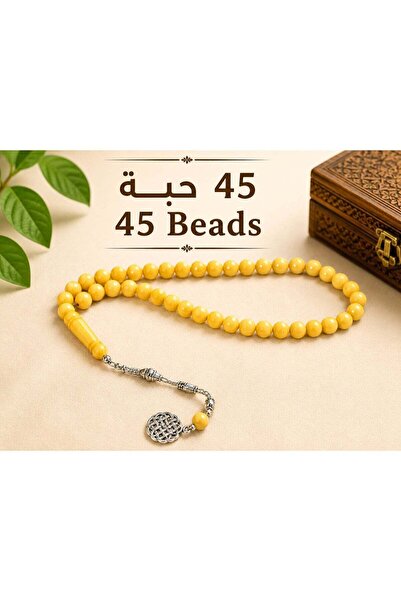 Generic 45 Beads Yellow Prayer Tasbih – Islamic Misbaha for Dhikr, Car Hangin...