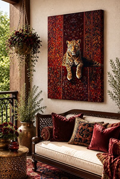 ART NEST DEKOR KIRMIZI HALIDA ASALET DESENLİ CANVAS TABLO