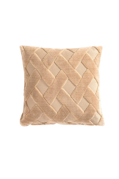 ton in ton Hasır Desenli Jakarlı Welsoft bej Kırlent Kılıfı 43x43 cm Yumuşak ...