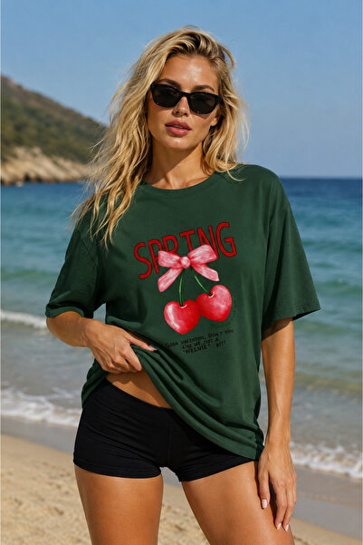 FECCY Premium Spring Printed Oversize Women's T-Shirt Men's T-Shirt Cotton Ov...