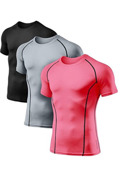 GENERAL ATHLIO mens Bts02 Baselayer Tops Short Sleeve (pack of 3)
