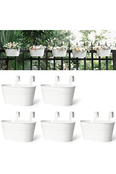 Dahey Metal Iron Hanging Flower Pots for Railing Fence Outdoor Planter Hangin...