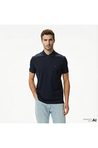 Tommy Hilfiger Pique Erkek Lacivert Polo Yaka T-Shirt