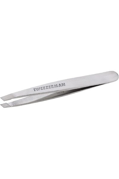 Tweezerman ملقط صغير مائل بلون ذهبي وردي مع علبة