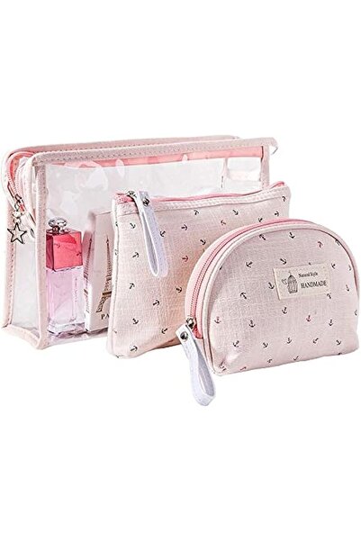 Other Portable Cosmetic Bag Set of 3 Makeup Case Travel Toiletry Pouch Cosmet...