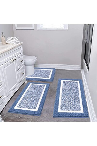 Pauwer Bathroom Rugs Sets 3 Piece Bathroom Shower Rugs with U-Shaped Contour ...