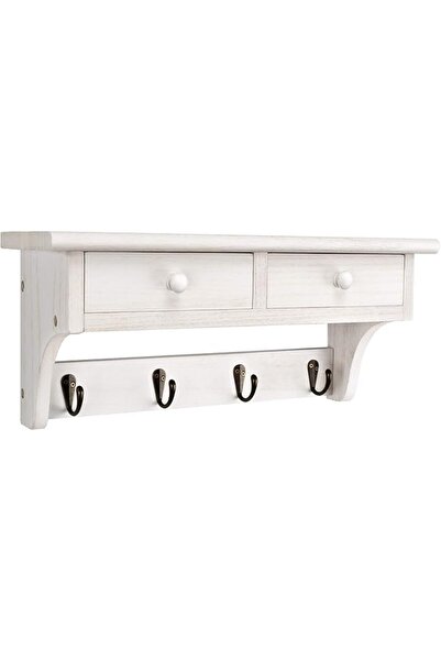 Emfogo Coat Hooks Wall Mounted, Rustic Wood Coat Rack Wall Mount Shelf with H...