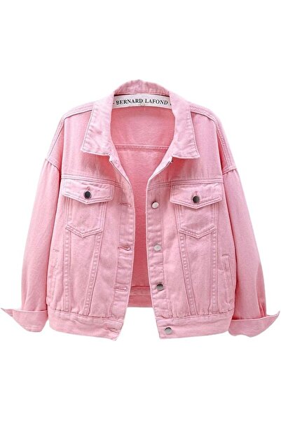GENERAL ebossy womens Women Candy Color Long Sleeve Loose Denim Jacket Long S...