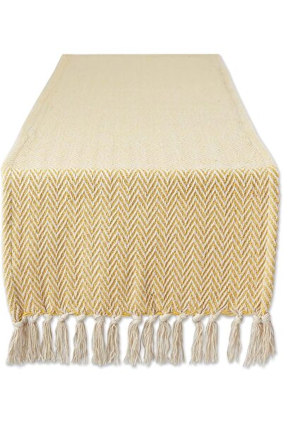 DII Woven Basic Tabletop Collection, Chevron Table Runner, 15x72, Marigold