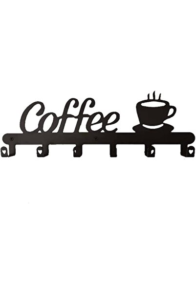 EACAM Metal Coffee Mug Holder, Coffee Shaped Hook Rack 6 Hooks Hanging Coffee...