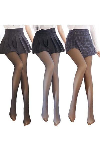 GENERAL Women Warm Fleece Pantyhose Tights, Fake Translucent Fleece Winter Th...