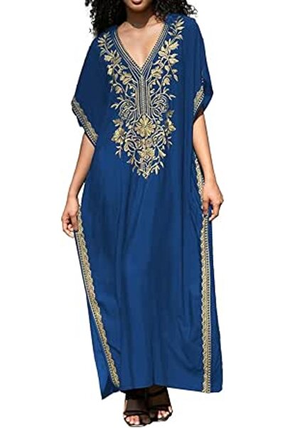 GENERAL Women's Cotton Kaftan Loungewear Boho Homewear Oversized Kimono Maxi ...