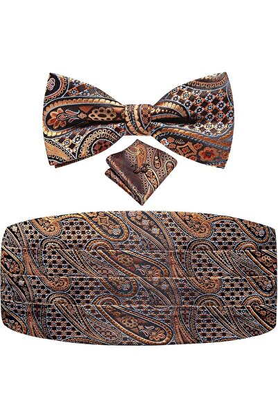 Dubulle Mens Paisely Silk Tie for Men Necktie and Pocket Square Set