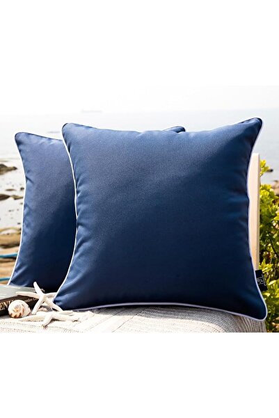 Phantoscope Pack of 2 Outdoor Waterproof Solid Throw Decorative Pillow Cover ...