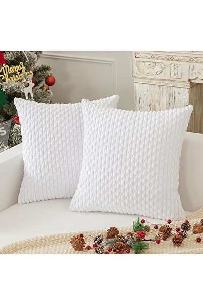 K KEVIN TEXTILE 2 Packs Decorative Throw Pillow Covers 18x18 Inch for Living ...