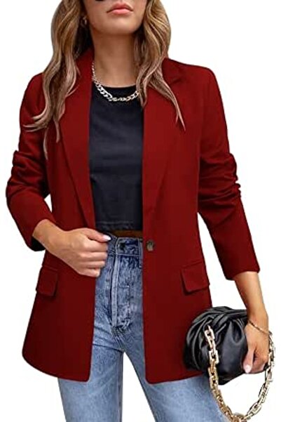 Crazyflie CRAZY GRID Womens Casual Blazer Jacket Long Sleeve Open Front Work ...