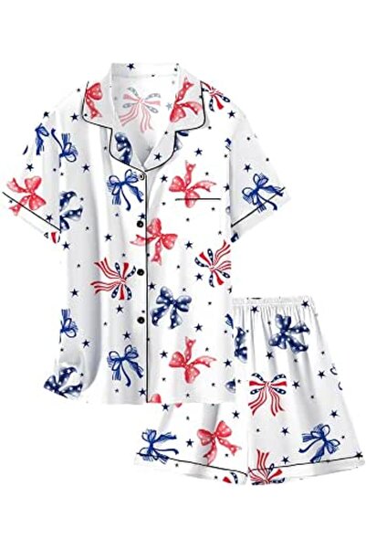 GENERAL Schbbbta Girls Boys Satin Pajamas Set, 2Piece Silk Nightwear Button-D...